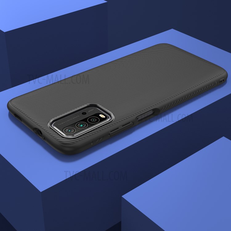Jazz Series Super Slim Twill Texture Flexible Thicken TPU Case for Xiaomi Redmi 9T/9 Power/Note 9 4G (Qualcomm Snapdragon 662) - Black-7