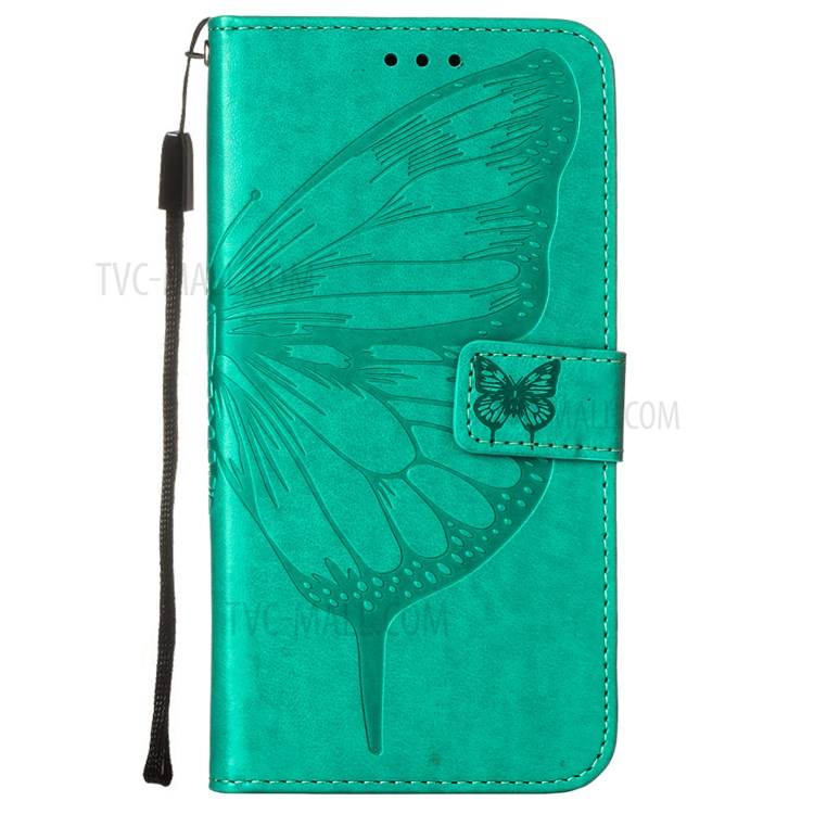 Imprint Butterfly Flower Pattern Wallet Stand Leather Case for Xiaomi Mi 11 - Green-2