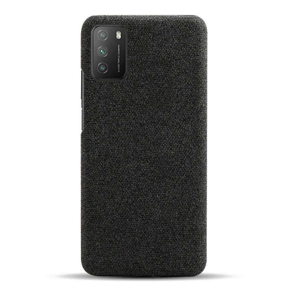 KSQ Plain Cloth Texture Plastic Hard Cover Case for Xiaomi Redmi Note 9 4G (Qualcomm Snapdragon 662) / Xiaomi Poco M3 / Xiaomi Redmi 9 Power / Xiaomi Redmi 9T - Black-3