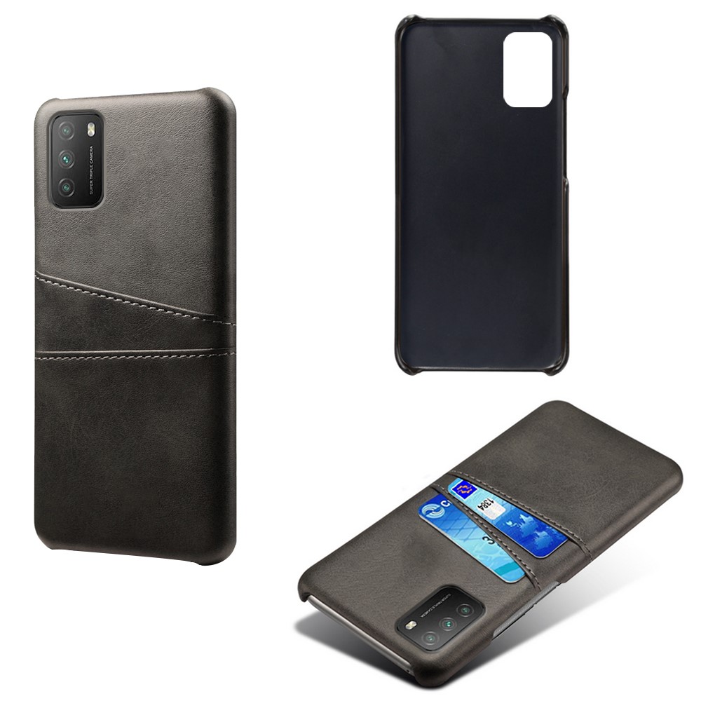 KSQ PC + PU Leather Coated Case with Dual-Card Slots for Xiaomi Redmi Note 9 4G (Qualcomm Snapdragon 662) / Xiaomi Poco M3 / Xiaomi Redmi 9 Power / Xiaomi Redmi 9T - Black-2