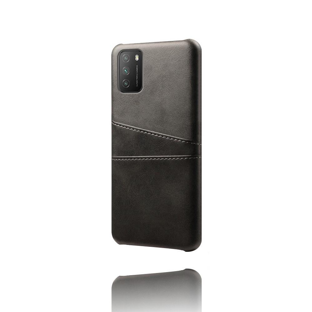 KSQ PC + PU Leather Coated Case with Dual-Card Slots for Xiaomi Redmi Note 9 4G (Qualcomm Snapdragon 662) / Xiaomi Poco M3 / Xiaomi Redmi 9 Power / Xiaomi Redmi 9T - Black-3