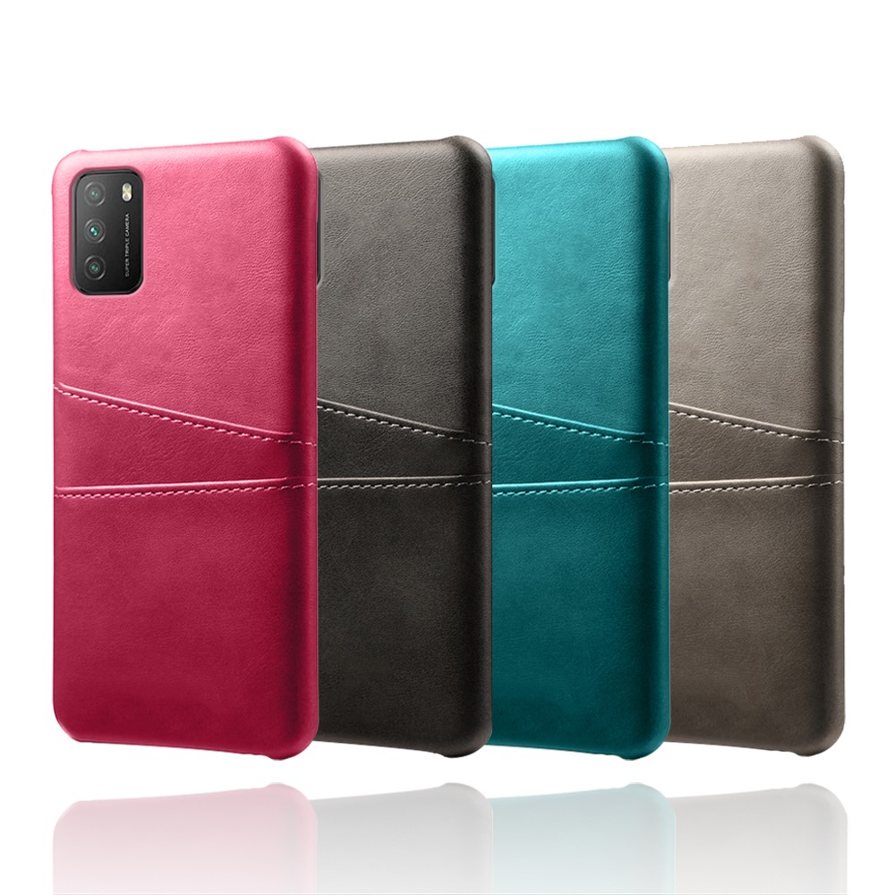 KSQ PC + PU Leather Coated Case with Dual-Card Slots for Xiaomi Redmi Note 9 4G (Qualcomm Snapdragon 662) / Xiaomi Poco M3 / Xiaomi Redmi 9 Power / Xiaomi Redmi 9T - Black-6