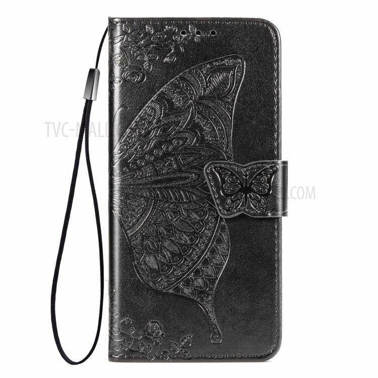 Big Butterfly Imprinting Leather Wallet Stand Design Phone Shell for Xiaomi Mi 10T 5G/Mi 10T Pro 5G/Redmi K30S - Black-10