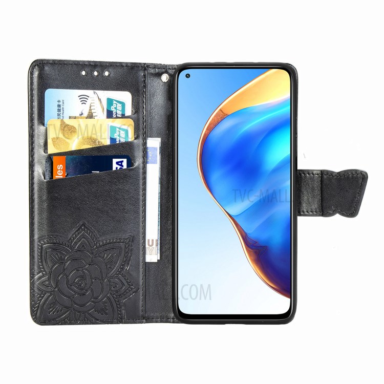 Big Butterfly Imprinting Leather Wallet Stand Design Phone Shell for Xiaomi Mi 10T 5G/Mi 10T Pro 5G/Redmi K30S - Black-5