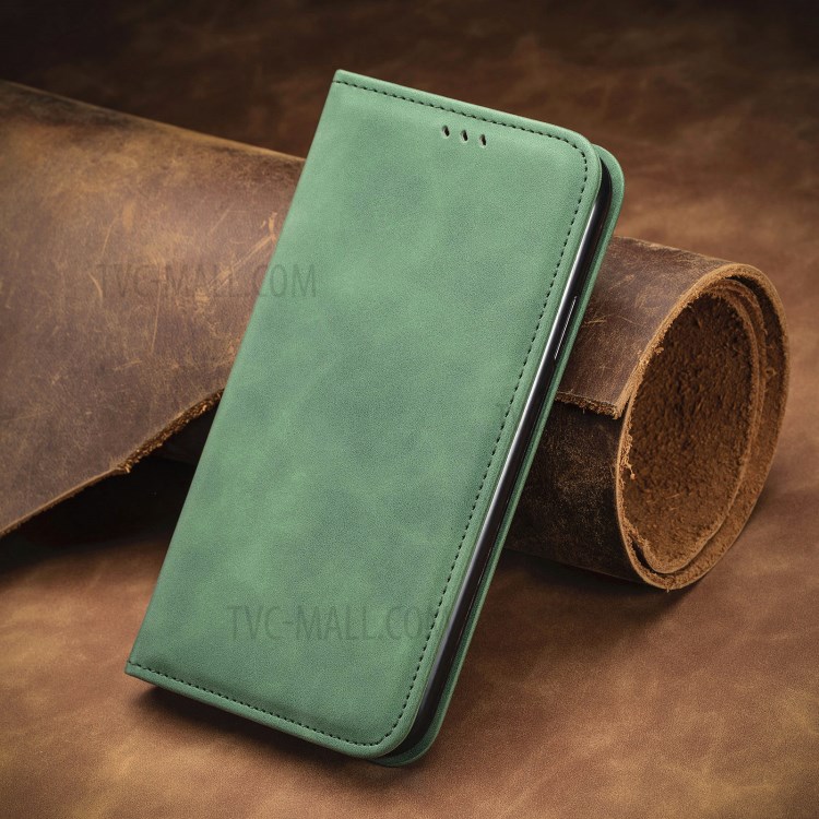 Auto-absorbed Vintage PU Leather Phone Casing for Xiaomi Mi 11 - Green-15