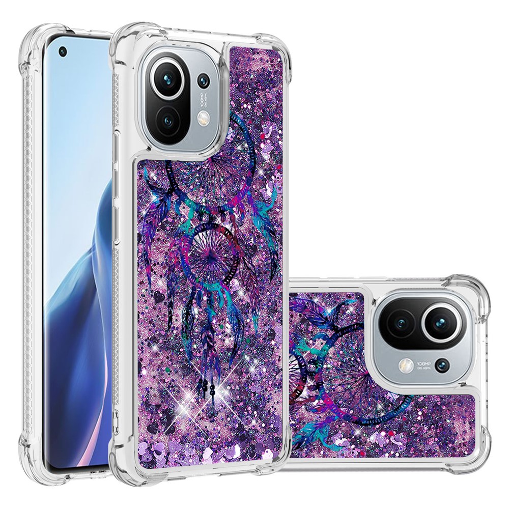 Glitter Sequins Quicksand Design TPU Phone Protective Shell with Pattern for Xiaomi Mi 11 - Wind Chime-3