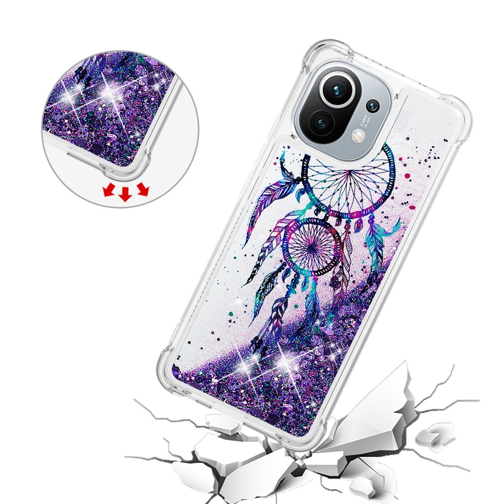 Glitter Sequins Quicksand Design TPU Phone Protective Shell with Pattern for Xiaomi Mi 11 - Wind Chime-5