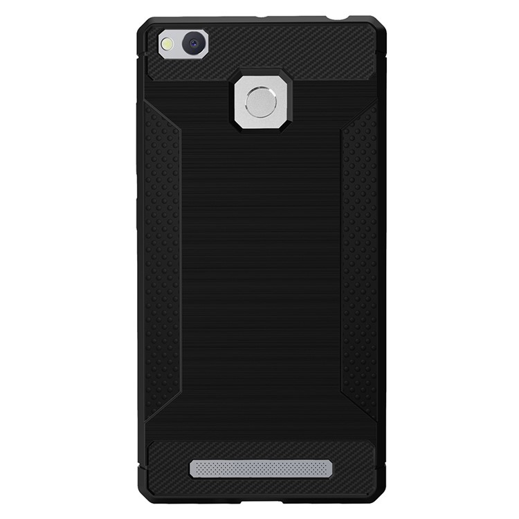 For Xiaomi Redmi 3/3s/3pro/3x Carbon Fibre Texture Non-slip Brushed Thin TPU Phone Casing - Black-2