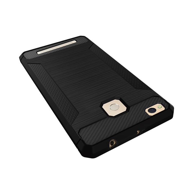 For Xiaomi Redmi 3/3s/3pro/3x Carbon Fibre Texture Non-slip Brushed Thin TPU Phone Casing - Black-3