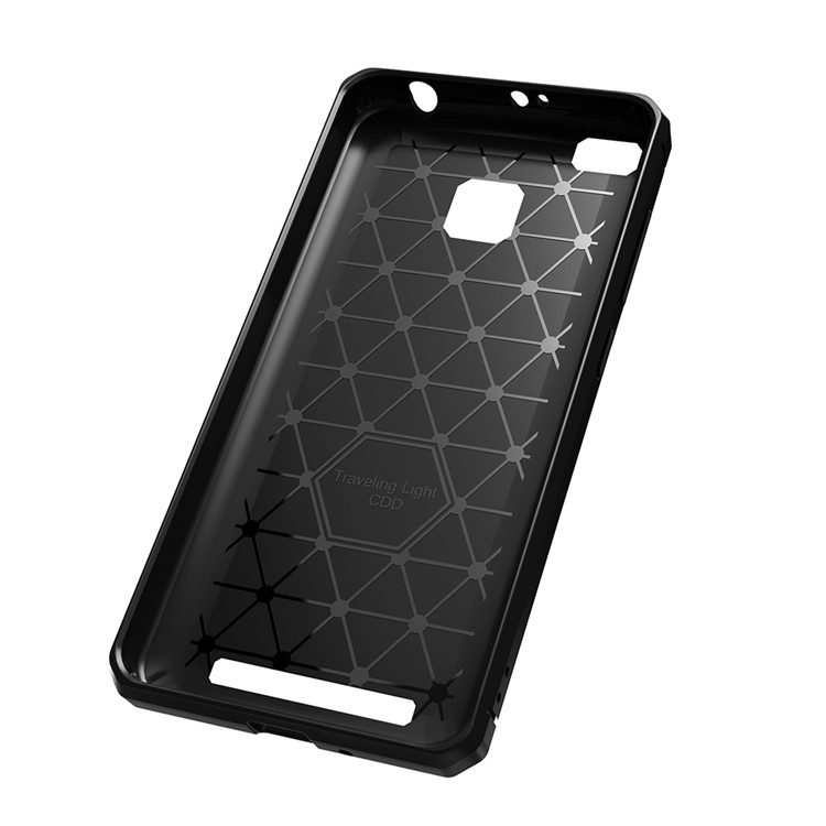 For Xiaomi Redmi 3/3s/3pro/3x Carbon Fibre Texture Non-slip Brushed Thin TPU Phone Casing - Black-5