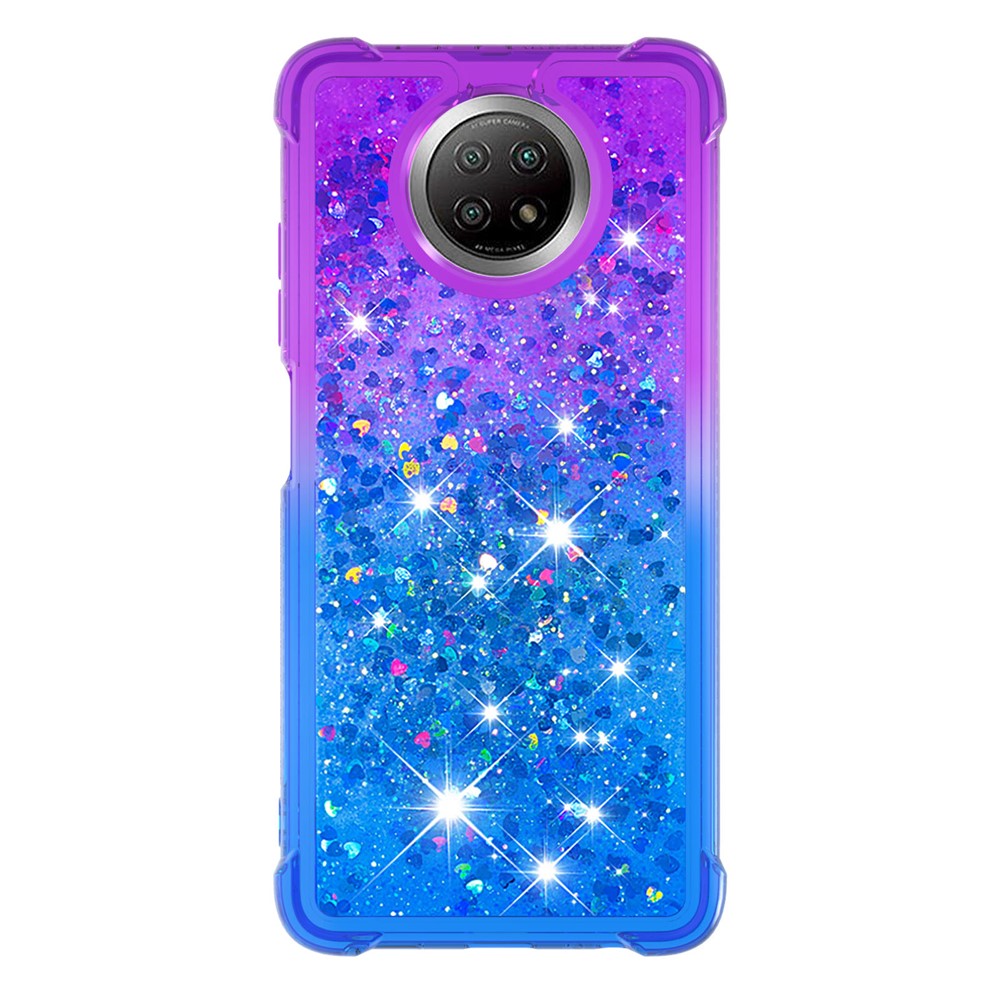 Glitter Sequins Quicksand Design TPU Phone Protective Shell for Xiaomi Redmi Note 9 5G / Xiaomi Redmi Note 9T 5G - Purple+Blue-2