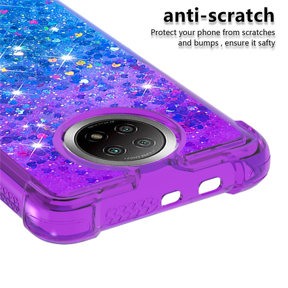 Glitter Sequins Quicksand Design TPU Phone Protective Shell for Xiaomi Redmi Note 9 5G / Xiaomi Redmi Note 9T 5G - Purple+Blue-4