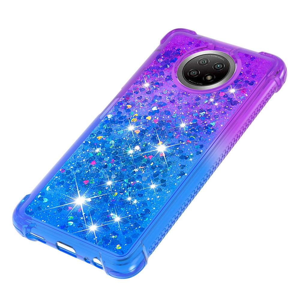Glitter Sequins Quicksand Design TPU Phone Protective Shell for Xiaomi Redmi Note 9 5G / Xiaomi Redmi Note 9T 5G - Purple+Blue-6