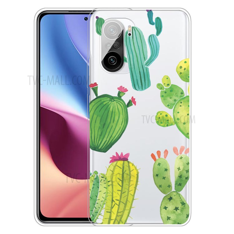 Pattern Printing Soft TPU Phone Case for Xiaomi Redmi K40 Pro+ - Cactus-1
