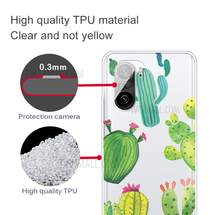 Pattern Printing Soft TPU Phone Case for Xiaomi Redmi K40 Pro+ - Cactus-2