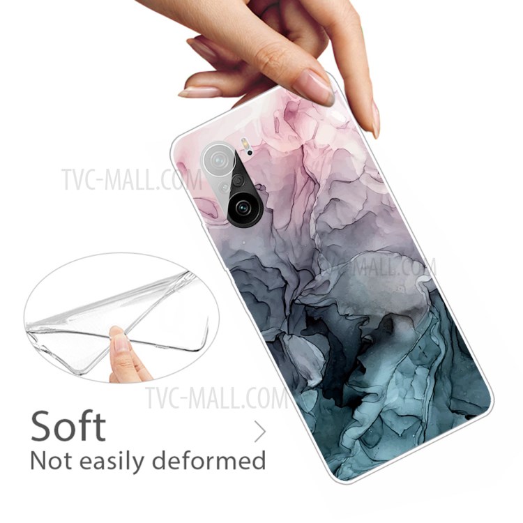 Anti-Scratch Anti-Drop Transparent Marble Pattern Printing Case for Xiaomi Redmi K40/K40 Pro - Style A-2