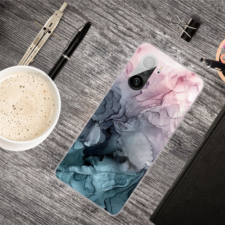 Anti-Scratch Anti-Drop Transparent Marble Pattern Printing Case for Xiaomi Redmi K40/K40 Pro - Style A-4