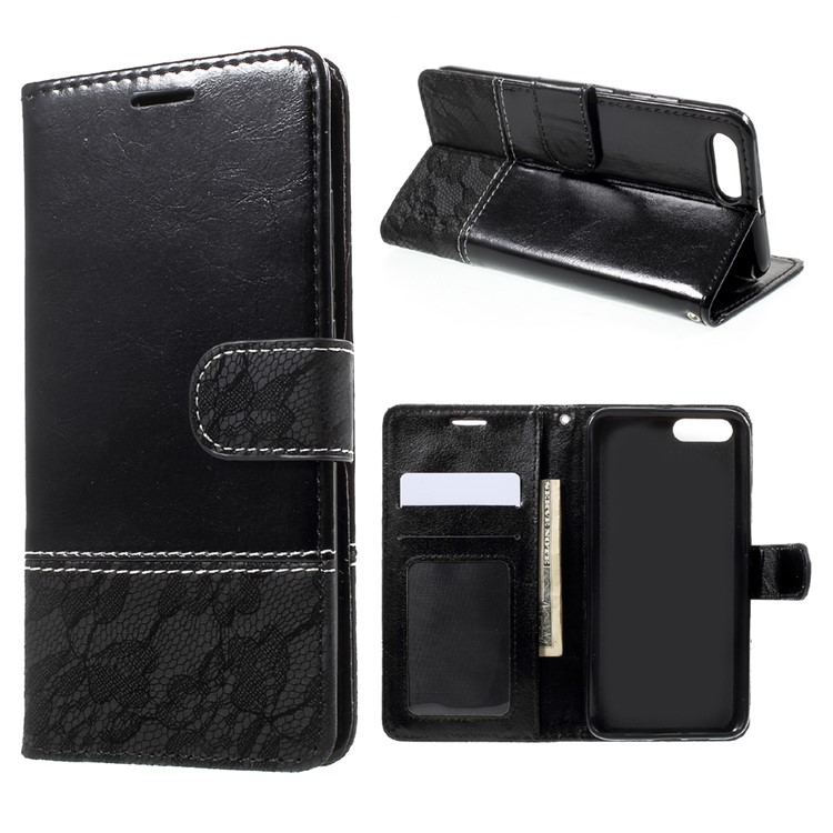 Contrast Color PU Leather Wallet Stand Case for Xiaomi Mi 6 - Black-1