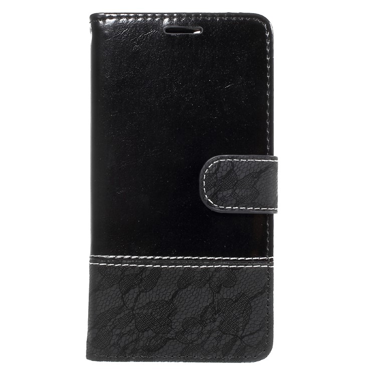 Contrast Color PU Leather Wallet Stand Case for Xiaomi Mi 6 - Black-2