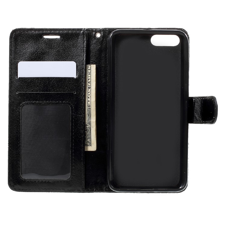 Contrast Color PU Leather Wallet Stand Case for Xiaomi Mi 6 - Black-5