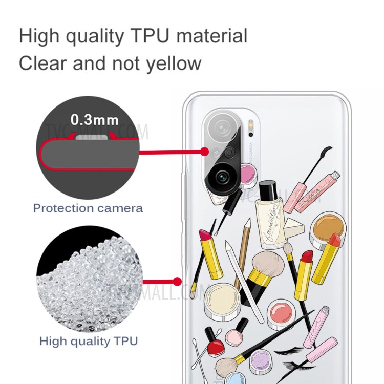 Pattern Printing Soft TPU Phone Case for Xiaomi Redmi K40 Pro / Redmi K40 - Makeups-2