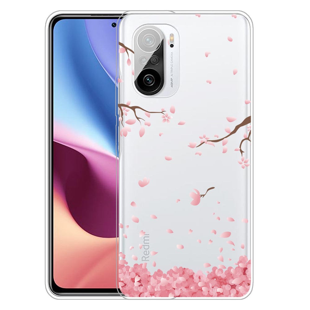 Pattern Printing Flexible TPU Phone Case for Xiaomi Redmi K40 Pro+ - Fallen Flower-1
