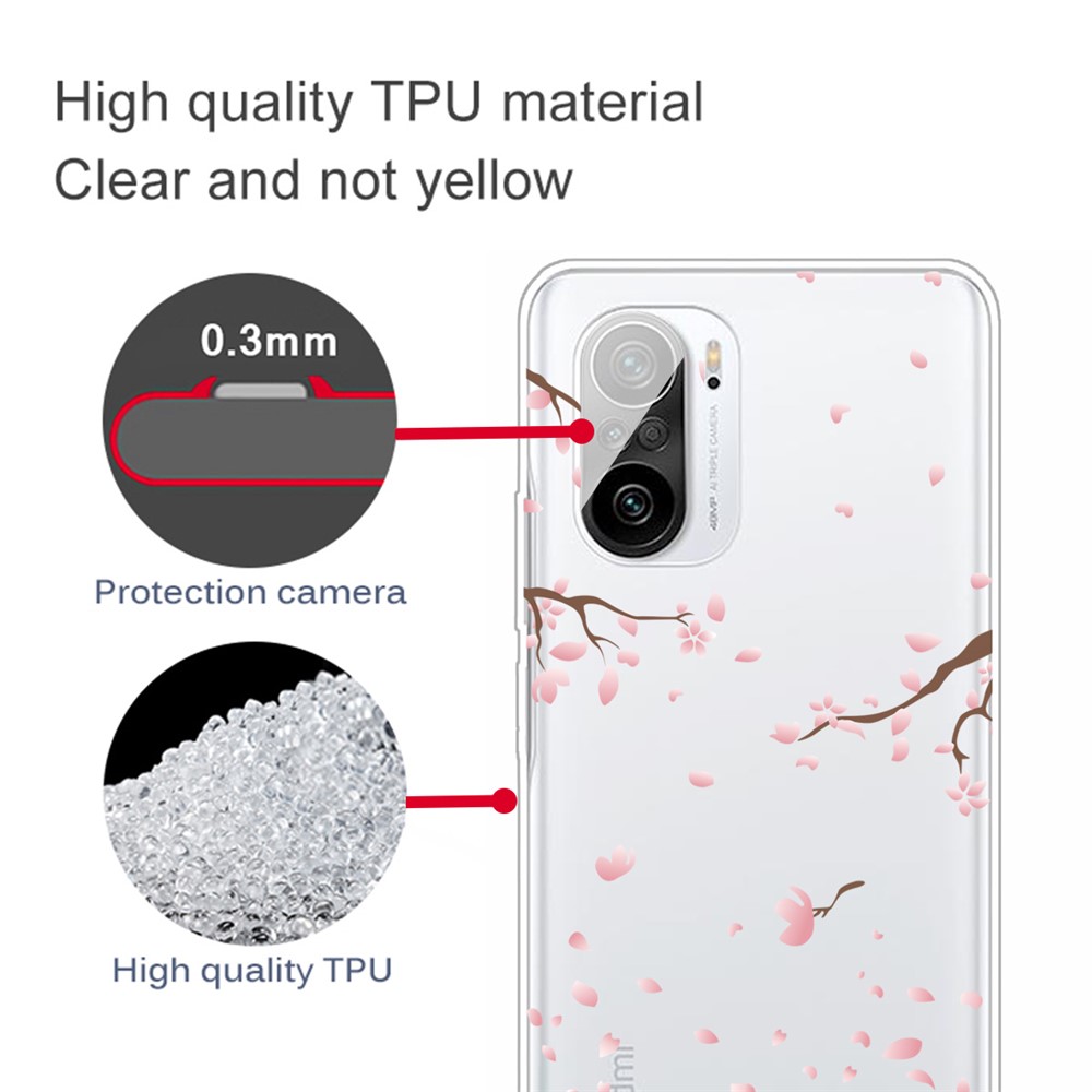 Pattern Printing Flexible TPU Phone Case for Xiaomi Redmi K40 Pro+ - Fallen Flower-2
