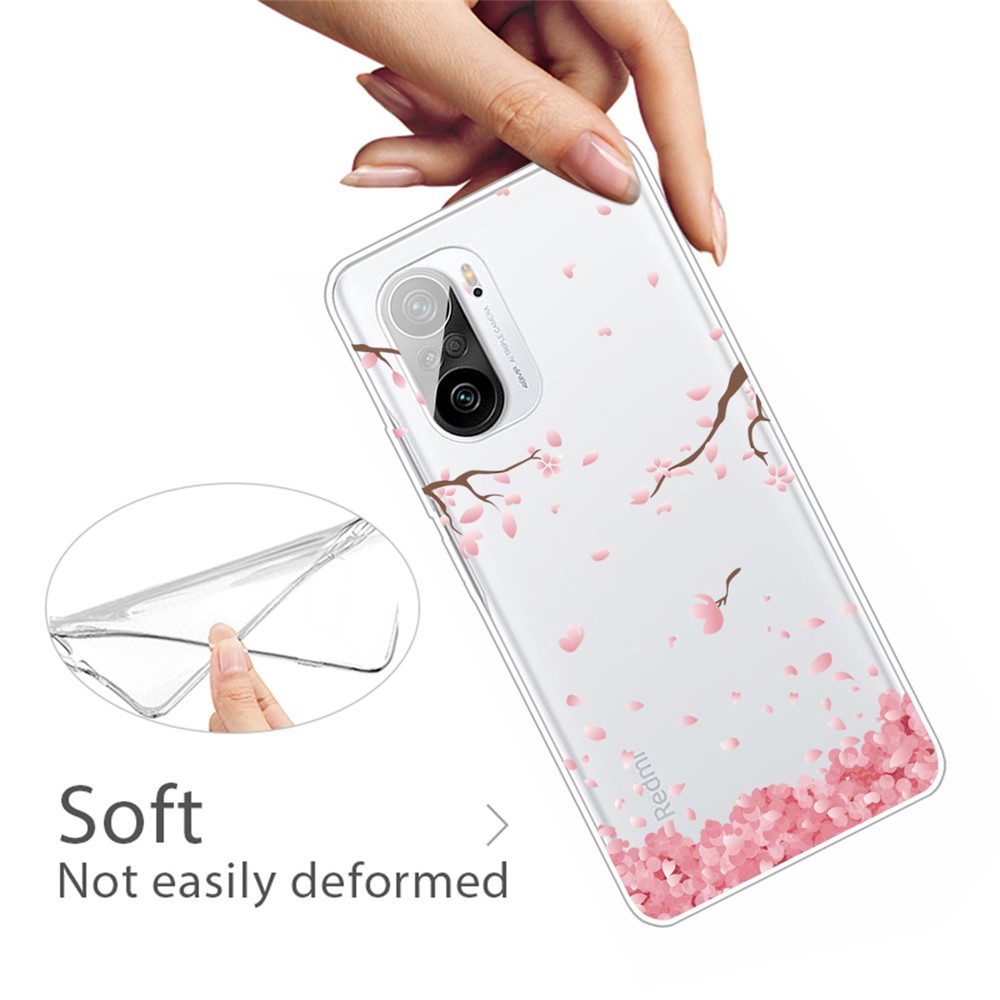 Pattern Printing Flexible TPU Phone Case for Xiaomi Redmi K40 Pro+ - Fallen Flower-3