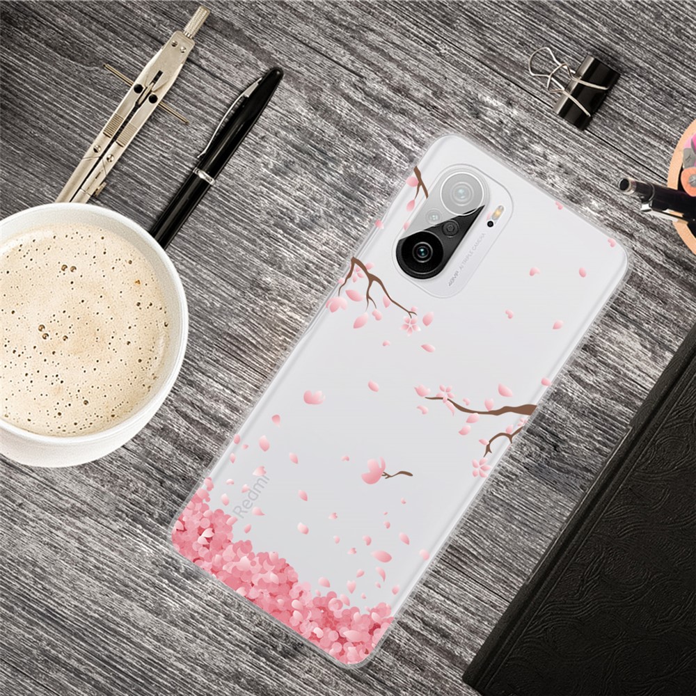 Pattern Printing Flexible TPU Phone Case for Xiaomi Redmi K40 Pro+ - Fallen Flower-4