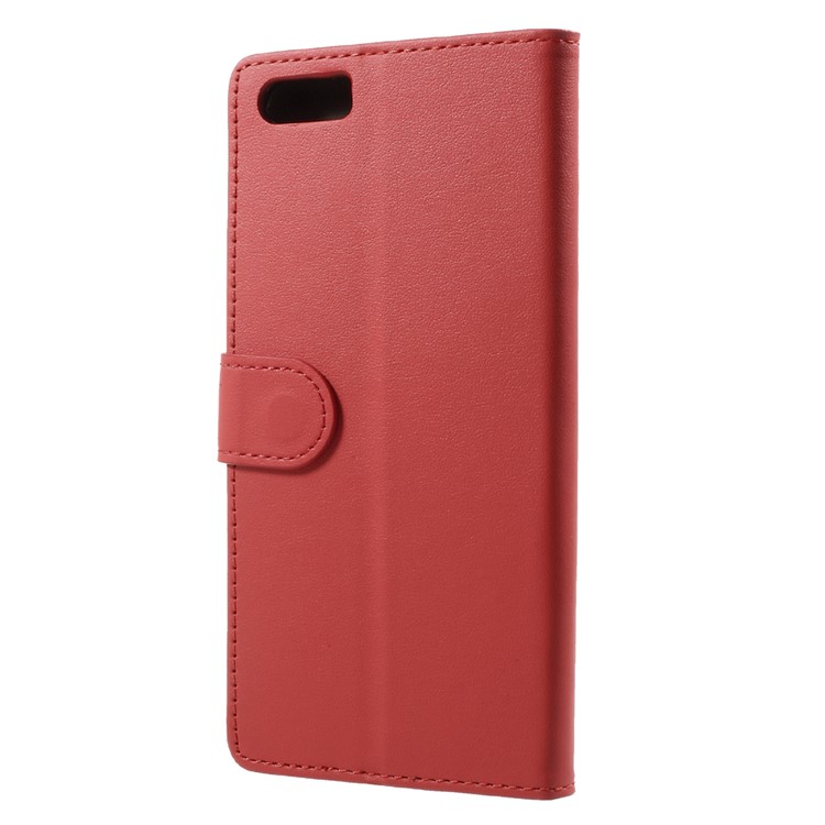 Magnetic Folio Leather Wallet Phone Cover with Stand for Xiaomi Mi 6 Plus - Red-3