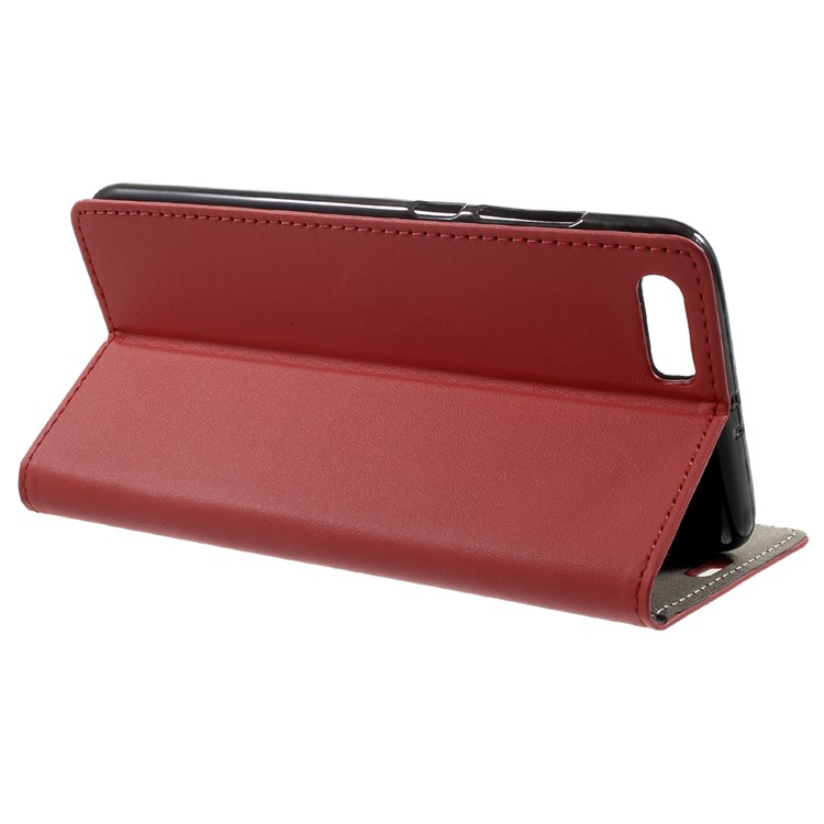 Magnetic Folio Leather Wallet Phone Cover with Stand for Xiaomi Mi 6 Plus - Red-4