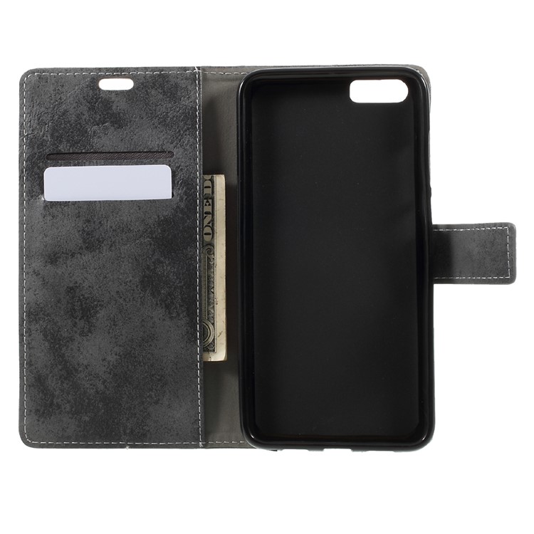Vintage Wallet Leather Mobile Phone Shell for Xiaomi Mi 6 Plus - Grey-5
