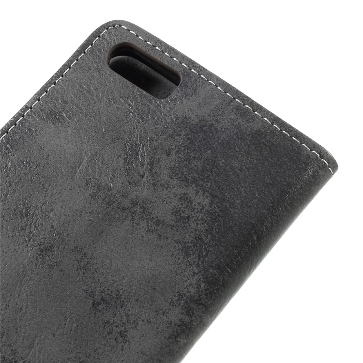 Vintage Wallet Leather Mobile Phone Shell for Xiaomi Mi 6 Plus - Grey-7