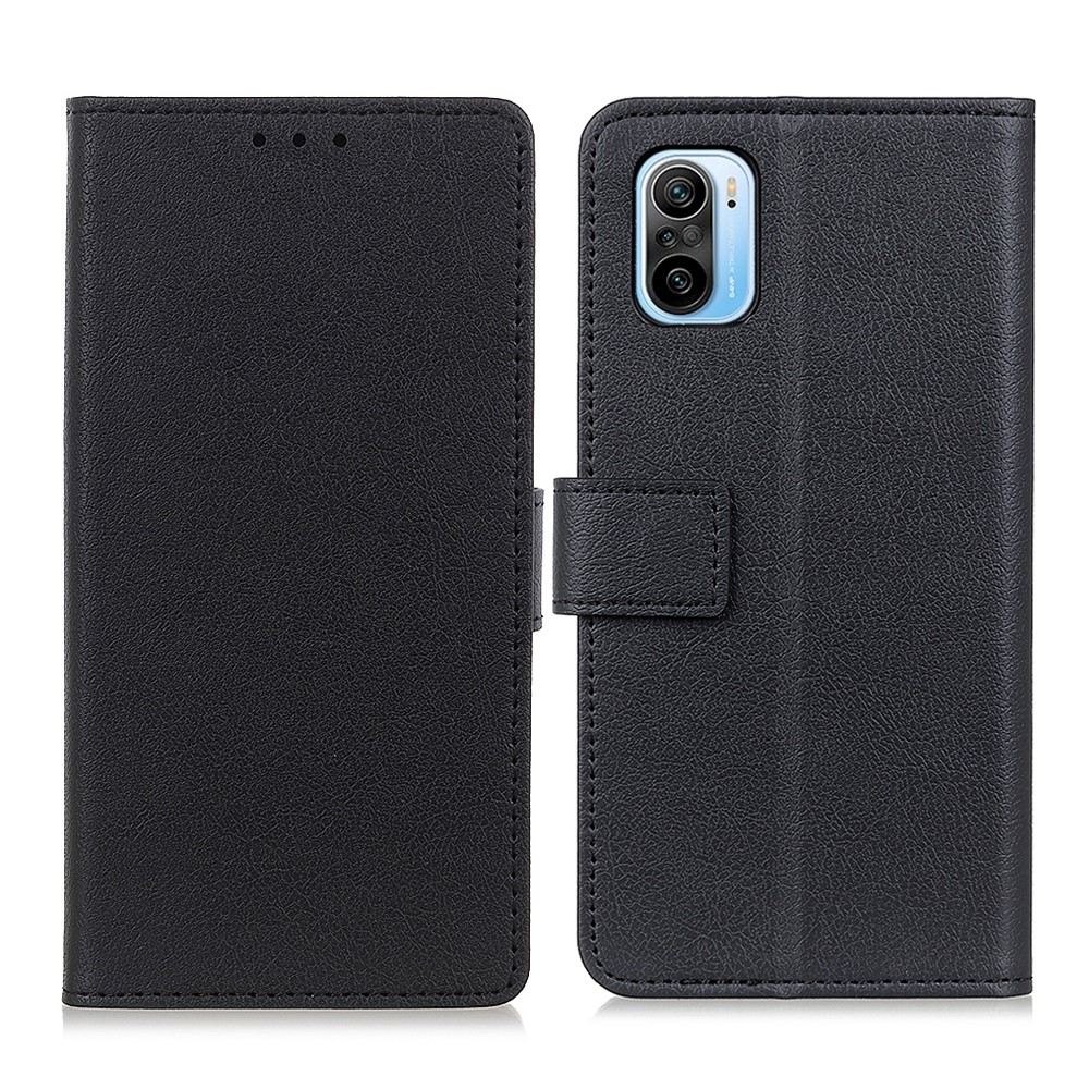 Stand PU Leather Phone Shell Cover for Xiaomi Redmi K40 Pro / Redmi K40 - Black-1