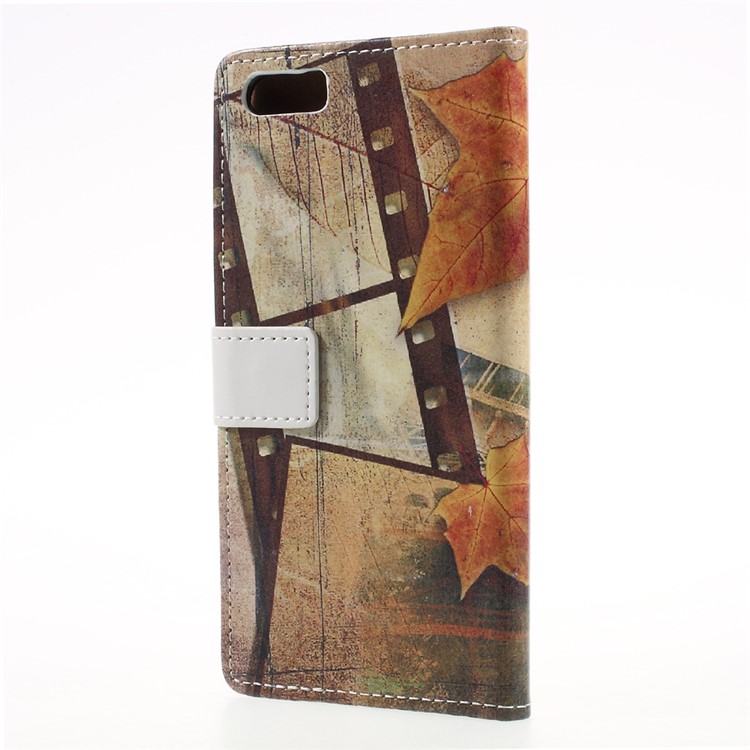 Patterned Wallet Stand Leather Mobile Phone Case for Xiaomi Mi 6 Plus - Eiffel Tower and Maple Leaves-2