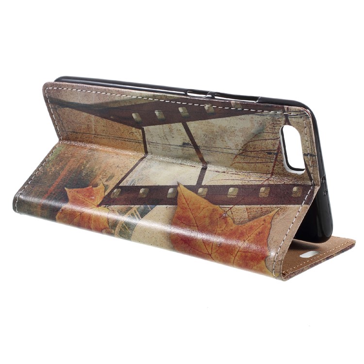 Patterned Wallet Stand Leather Mobile Phone Case for Xiaomi Mi 6 Plus - Eiffel Tower and Maple Leaves-4