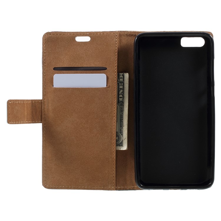 Patterned Wallet Stand Leather Mobile Phone Case for Xiaomi Mi 6 Plus - Eiffel Tower and Maple Leaves-5