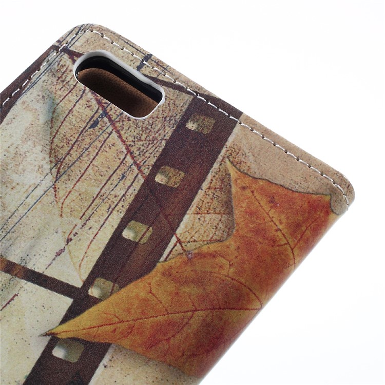 Patterned Wallet Stand Leather Mobile Phone Case for Xiaomi Mi 6 Plus - Eiffel Tower and Maple Leaves-7