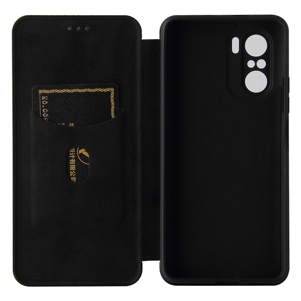 Auto-absorbed Stand Carbon Fiber Texture Leather Shell Cover for Xiaomi Redmi K40 Pro / Redmi K40 / Redmi K40 Pro+ / Mi 11i / Poco F3 - Black-6