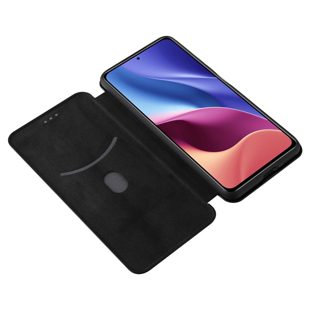 Auto-absorbed Stand Carbon Fiber Texture Leather Shell Cover for Xiaomi Redmi K40 Pro / Redmi K40 / Redmi K40 Pro+ / Mi 11i / Poco F3 - Black-7