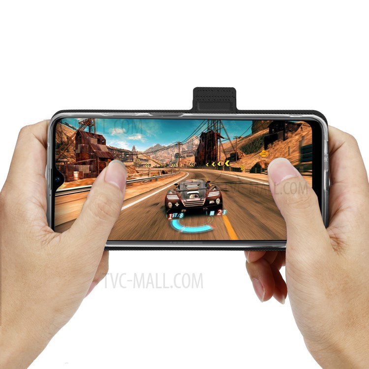BaiYu Series Leather Stand Case with Card Slots and Strap for Xiaomi Redmi 9T/9 Power/Note 9 4G (Qualcomm Snapdragon 662) - Black-6