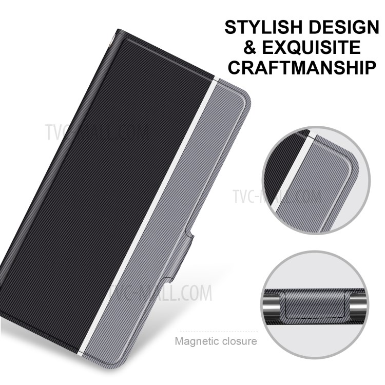 BaiYu Series Magnet Adsorption Leather Dual Card Slots Case Cover for Xiaomi Redmi Note 9T 5G / Note 9 5G - Black-3