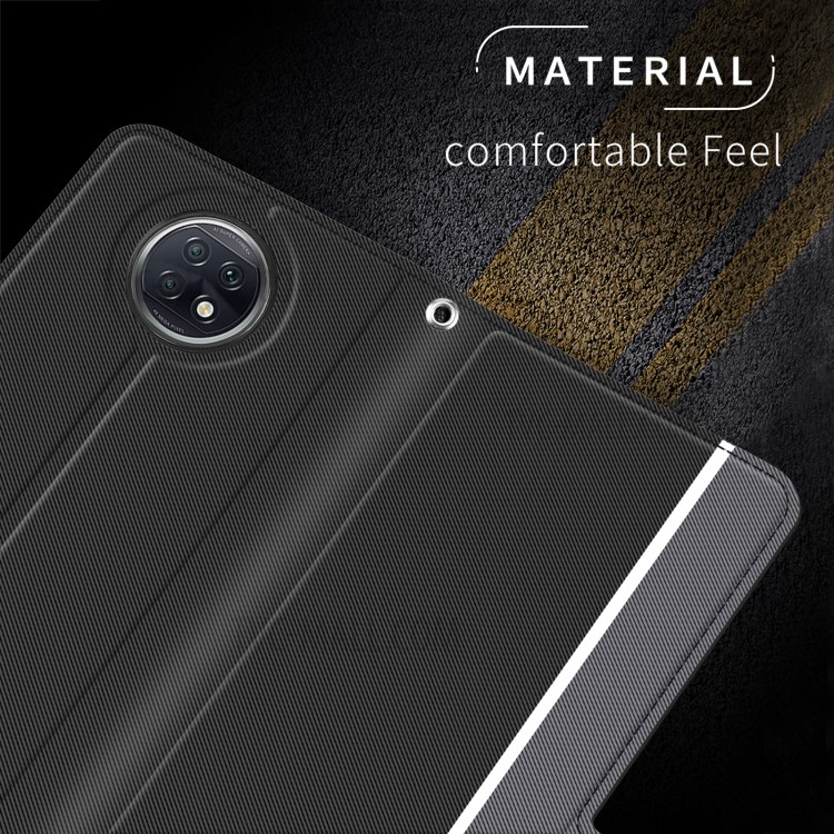 BaiYu Series Magnet Adsorption Leather Dual Card Slots Case Cover for Xiaomi Redmi Note 9T 5G / Note 9 5G - Black-6