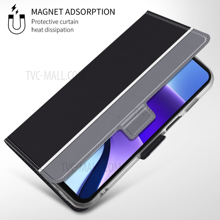 BaiYu Series Magnet Adsorption Leather Dual Card Slots Case Cover for Xiaomi Redmi Note 9T 5G / Note 9 5G - Black-7