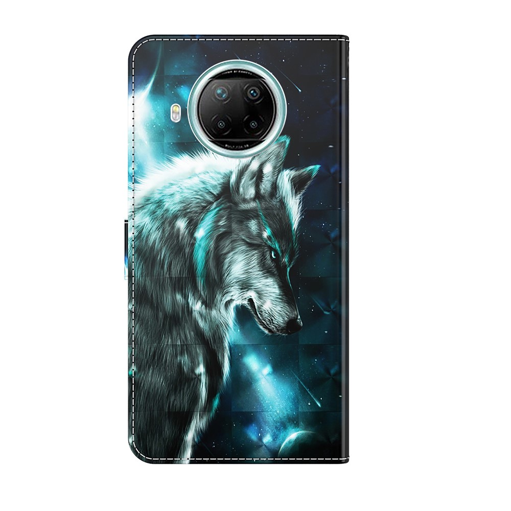 Pattern Printing Wallet Stand PU Leather Phone Protection Case Shell for Xiaomi Mi 10T Lite 5G/Redmi Note 9 Pro 5G/Mi 10i 5G - Wolf-3