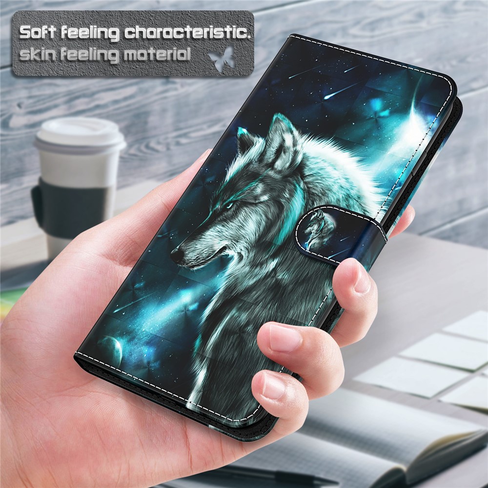 Pattern Printing Wallet Stand PU Leather Phone Protection Case Shell for Xiaomi Mi 10T Lite 5G/Redmi Note 9 Pro 5G/Mi 10i 5G - Wolf-5