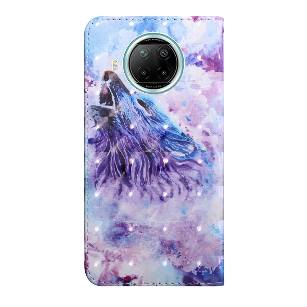 Pattern Printing Wallet Stand PU Leather Phone Cover Case for Xiaomi Redmi Note 9 Pro 5G/Mi 10T Lite 5G/Mi 10i 5G - Howling Wolf-2