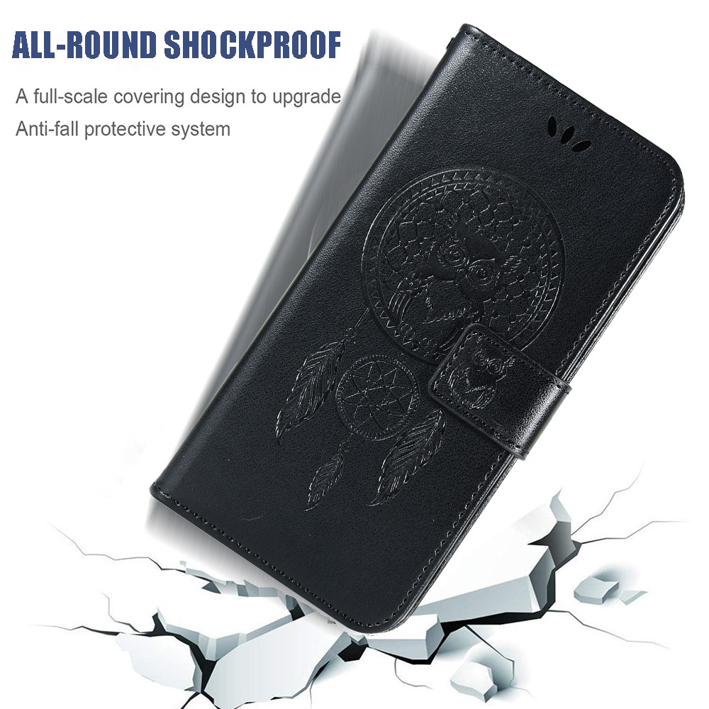 Dream Catcher and Owl Pattern Imprinting Design Leather Wallet Cell Phone Case for Xiaomi Mi 10T 5G/Mi 10T Pro 5G/Redmi K30S - Black-5