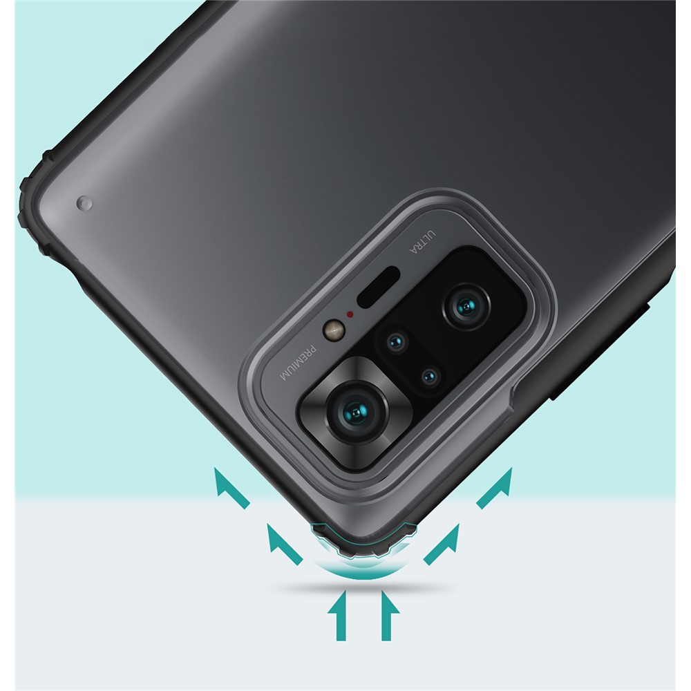 Série de Armadura Para Xiaomi Redmi Note 10 Pro Superfície Fosca TPU da Superfície Fosca TPU + PC Hybrid Shell - Preto-3