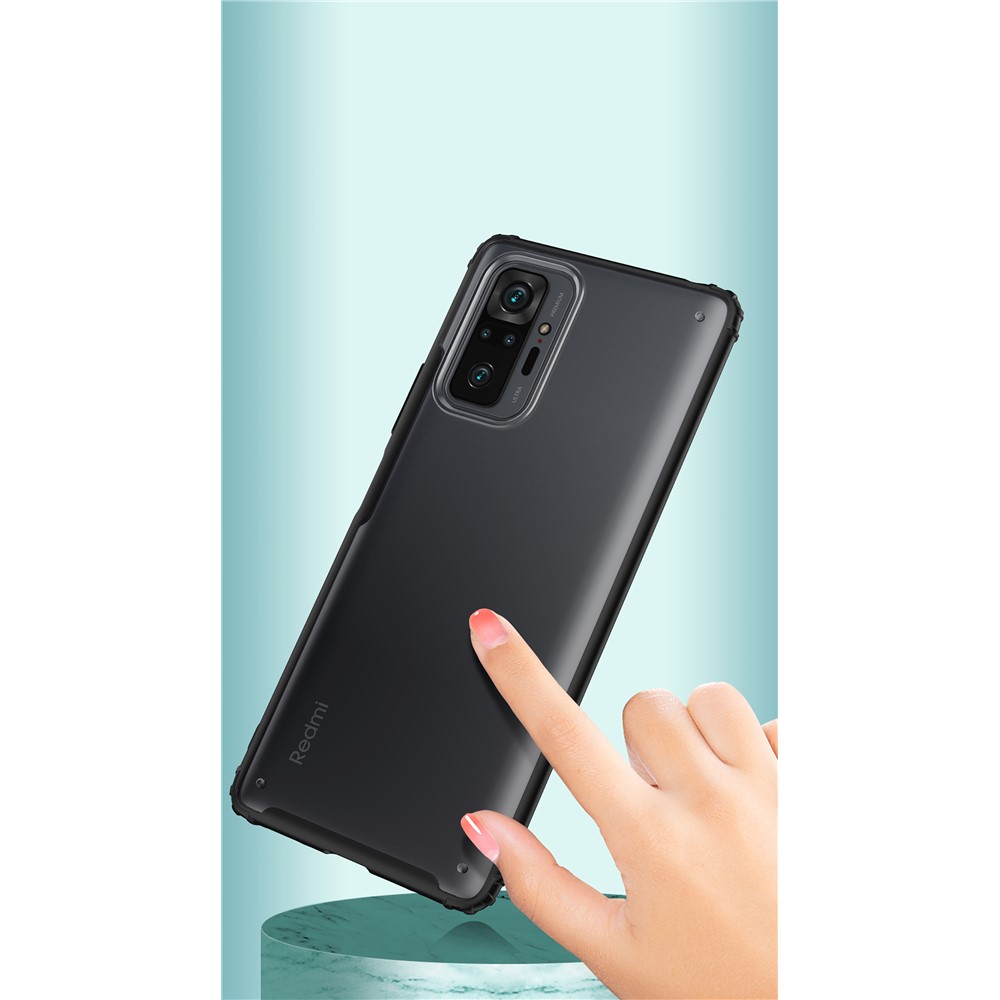 Série de Armadura Para Xiaomi Redmi Note 10 Pro Superfície Fosca TPU da Superfície Fosca TPU + PC Hybrid Shell - Preto-5